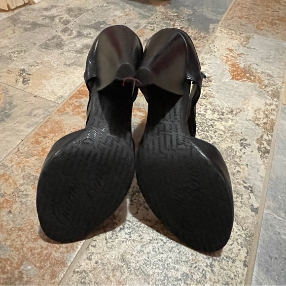 🐦⬛Beautiful Gianni Bini Open Toe Ankle Zip Triangular Heeled Leather Pumps! - Picture 13 of 13